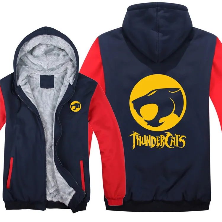 Зимние толстовки Thundercats мужские пальто на молнии флисовая утепленная толстовка Thundercats Мужской пуловер - Цвет: as picture