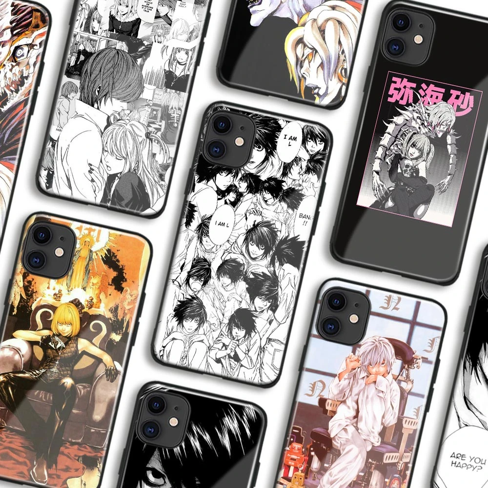 デスノートl Lawlietアニメソフトシリコーン強化ガラス電話ケースカバーiphone Se 6s 7 8プラスx Xr Xs 11 12 13ミニプロマックス Phone Case Covers Aliexpress