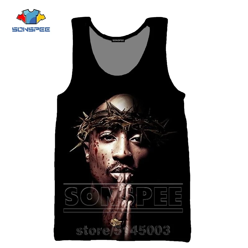 9 2Pac жилет летняя мода для мужчин женщин Harajuku Толстовка 3D принт Рэппер без рукавов хип хоп Уличный Топ пуловер с круглым вырезом C062-1 - Цвет: 9