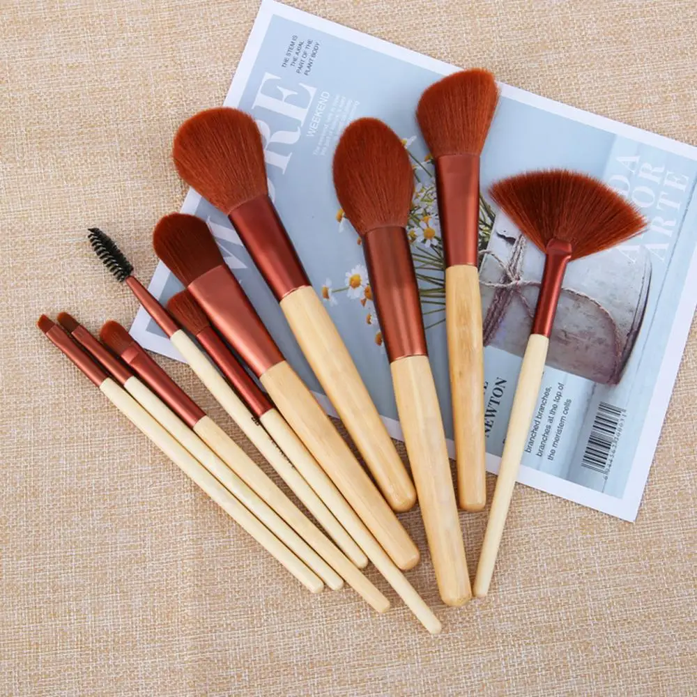 

10PCS Professional Makeup Brushes Set Bamboo Handle Beauty Eyeshadow Foundation Powder kabuki Make Up Brush Cosmetics Kit Tools