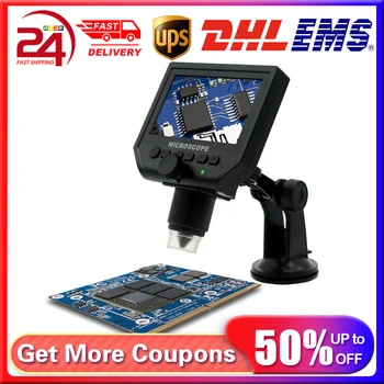 

600X 4.3" Digital Microscope LCD Display 3.6MP Electronic Video Microscope Digital Portable LED Magnifier Microscopio Trinocular