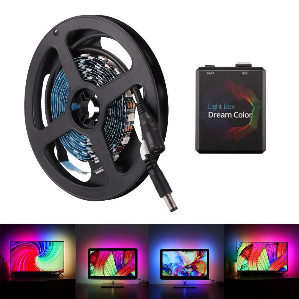 2 м 3M 4M 5 м внешняя ТВ USB Светодиодная лента светильник 5050 RGB Мечта цветная полоса для ТВ Настольный ПК экран тыловая подсветка