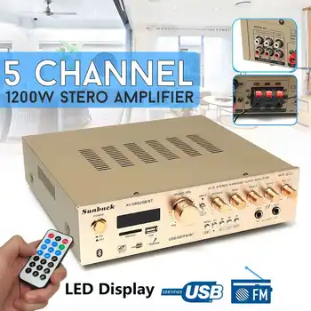 

5 Channel bluetooth5.0 FM HiFi Stereo Amplifier LED Digital Karaoke Home Cinema Home Theater Amplifiers Home Amplifiers