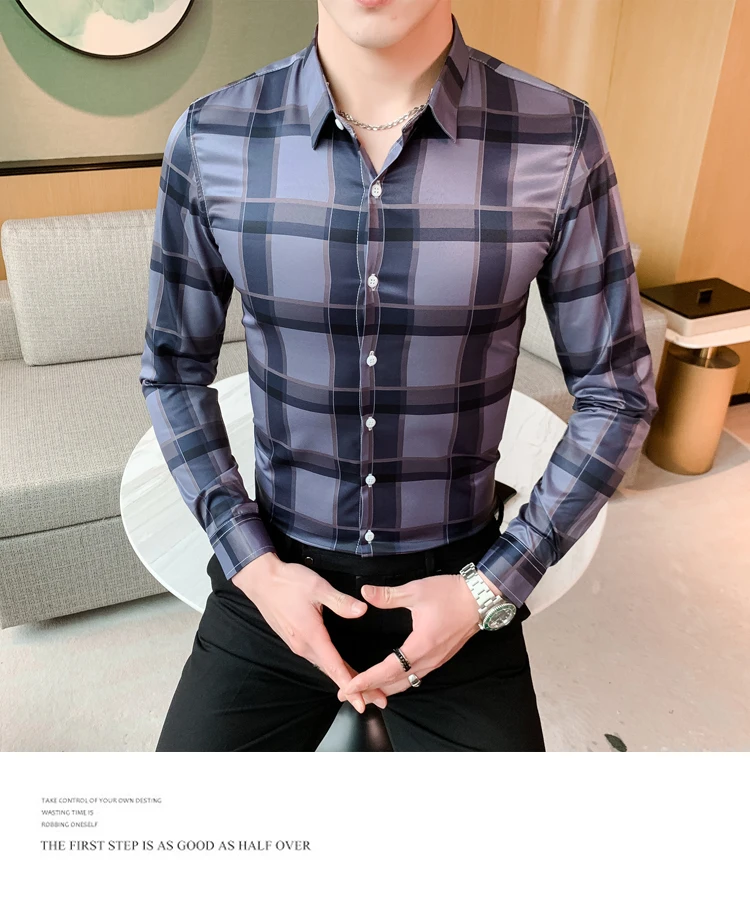 slim fit plaid shirt