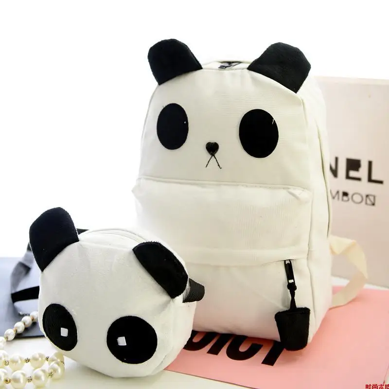 

Shoulder Picture Panda Double Back-Style Backpack Shoulder Bag Two-Piece Set Double WOMEN'S Bag