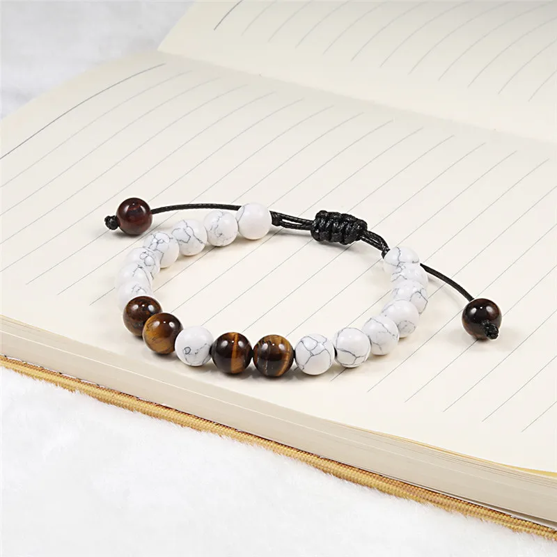 Balance Ho мужские s Pulseiras регулируемые лавы очаровательные каменные бусины браслеты ювелирные изделия Йога браслет "тигровый глаз" браслеты Любовь для мужчин и женщин