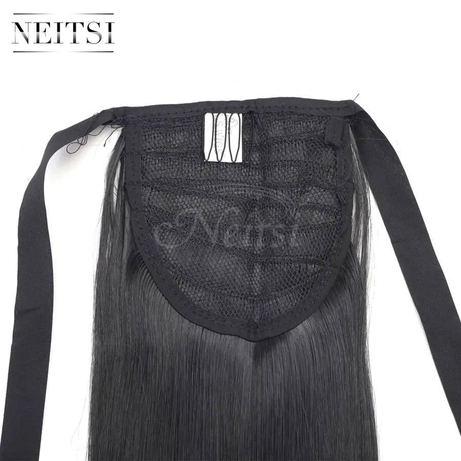 Neitsi 22 ''1 шт. конский хвост волосы для наращивания длинные прямые клип в синтетическом шнурке шиньоны хвост пони для женщин#1