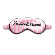 Розовая полосатая печатная маска для глаз на основе шелка настраиваемая искусственная тутовая шелковая тени для сна защита для путешествий повязка для глаз