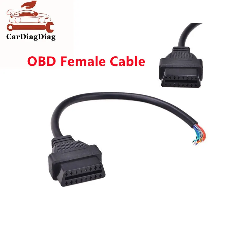 Tartós Obd2 16Pin Csatlakozó Nő/Férfi Nyílás Obd Kábel Obdii Obd Odb2 16 Pin Obd 2 Adapter 30 Cm Hosszúságú Legjobb Minőségű