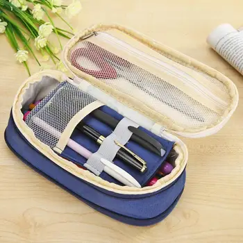 

Large Capacity Double Zipper Pencil Case Stationery Fashionable Lovely Solid Compressive Resistance Children School Cosmetic Bag