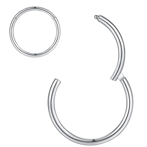 361L Surgical Steel 20G Cartilage Earrings Hoop Hinged Septum Nose Rings Helix Tragus Daith Earring Nipple Clicker Piercing