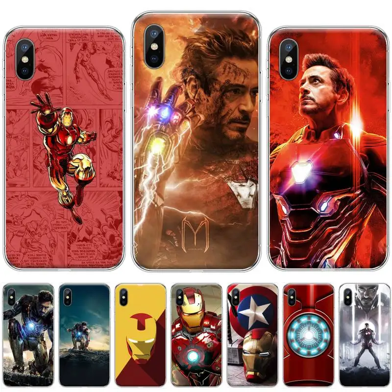 Iron Man Marvel Robert Downey Jr. Soft Shell Phone Case Capa For iphone 4 4s 5 5S SE 5C 6 6S 7 8 plus X XS XR 11 PRO MAX | Мобильные