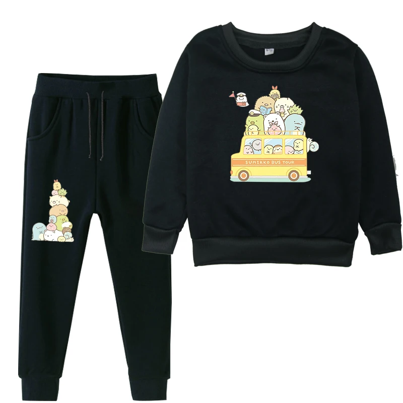

Spring Autumn Children's Hoodie Sets Boys Girls Sweatshirts with Long Pants Full T Shirts for Teenagers Sumikko Cute Print Suits