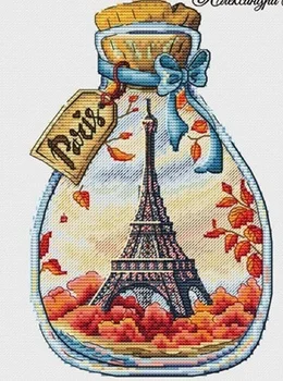 

Bottle scenery snowing patterns Counted Cross Stitch DIY Cross Stitch Kits Embroidery