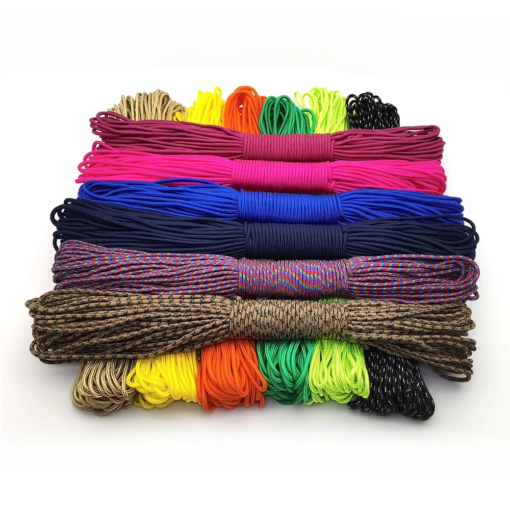 

100ft 3mm Paracord Lanyard Rope Parachute Cord Hiking Camping Clothesline Tactical Bracelet Accessory Bracelet One Core
