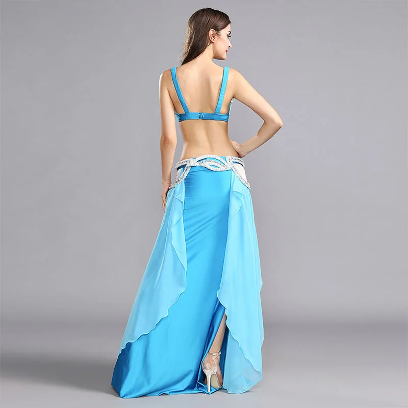 High quality women belly dance costume set bra&belt&skirt showgirl belly dancing clothes halloween bellydance 3pcs suit