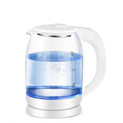 White DMWD 1.8L электрический чайник, быстрый нагрев, кипячение горячей воды, стеклянный чайник, синий светильник, нагреватель, котел, Автоматическое отключение питания, штепсельная вилка европейского и американского стандарта - Цвет: White