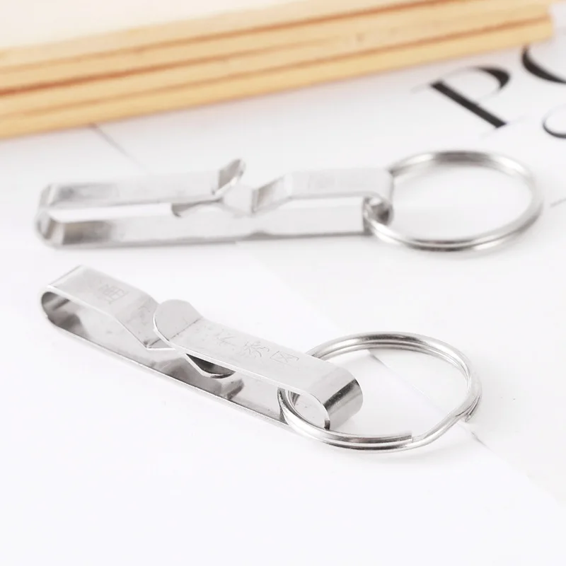 

Stainless Steel Key Ring Men Waist Pendant Wear Leather Belt Type Keychain Hollow Key Pendants Old-Fashioned Keychain