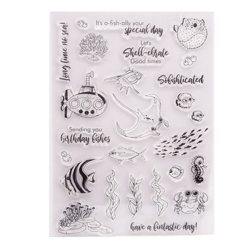 

1pc Hippocampus Transparent Silicone Stamp Cutting DIY Hand Account Scrapbooking Rubber Coloring Embossed Diary Decor Reusable