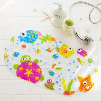 

Anti-Slip PVC Bathtub Mats Fish Animal With Sucker Kid's Bathroom Carpet Shower Bath Mat Soft Massage Pad