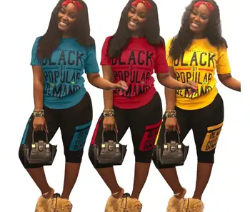 

Sexy Two Piece Set women Top Biker Shorts Streetwear Letter print Casual Tracksuit ladies Sports Suit Plus Size Outfits