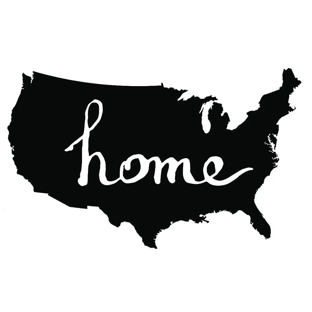 

17.3CM*10.6CM Fashion USA Map Decal Vinyl Decoration Black/Silver Car Sticker C22-1305