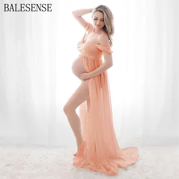 

Maternity Dresses For Photo Shoot Photography Props Pregnancy Off Shoulder Mesh Lace Dresses For Pregnant Women Clothes Vestidos