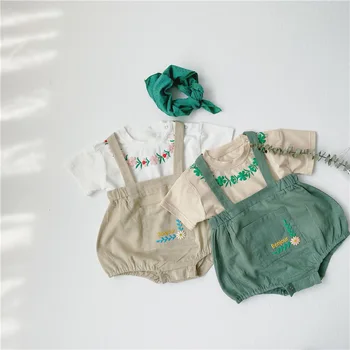 

baby set t-shirt +overall bodysuit green color newborn baby clothing set
