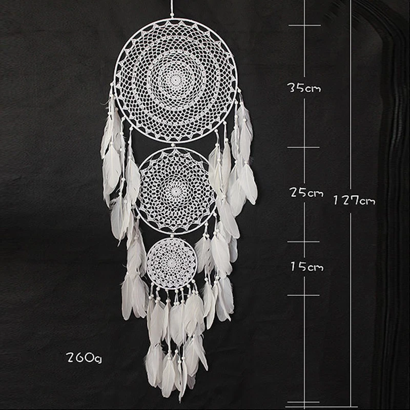 Large Boho Decor Dream Catcher Nordic White Black Macrame Wall Hanging For Wedding Garden Home Girl's Room Decoration Ornaments - Image 3
