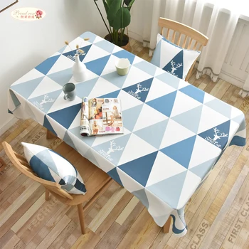 

Proud Rose Simple Waterproof Tablecloth Pillowcase Geometric Print Table Cover Cloth Dust Coffee Table Table Cloth Custom Size
