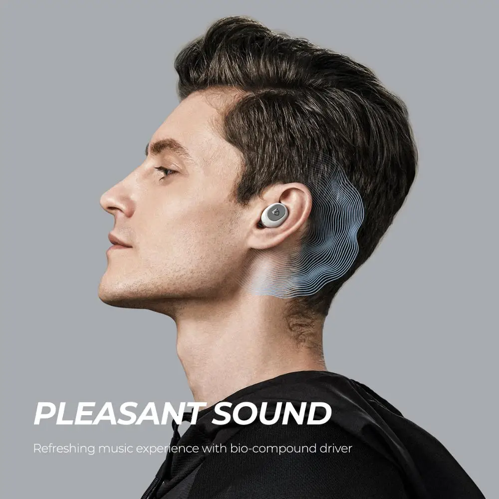 SoundPEATS Wireless Earbuds Bluetooth 5.0 in-Ear Stereo TWS Sports Earphones IPX7 waterproof Monaural/Binaural Calls