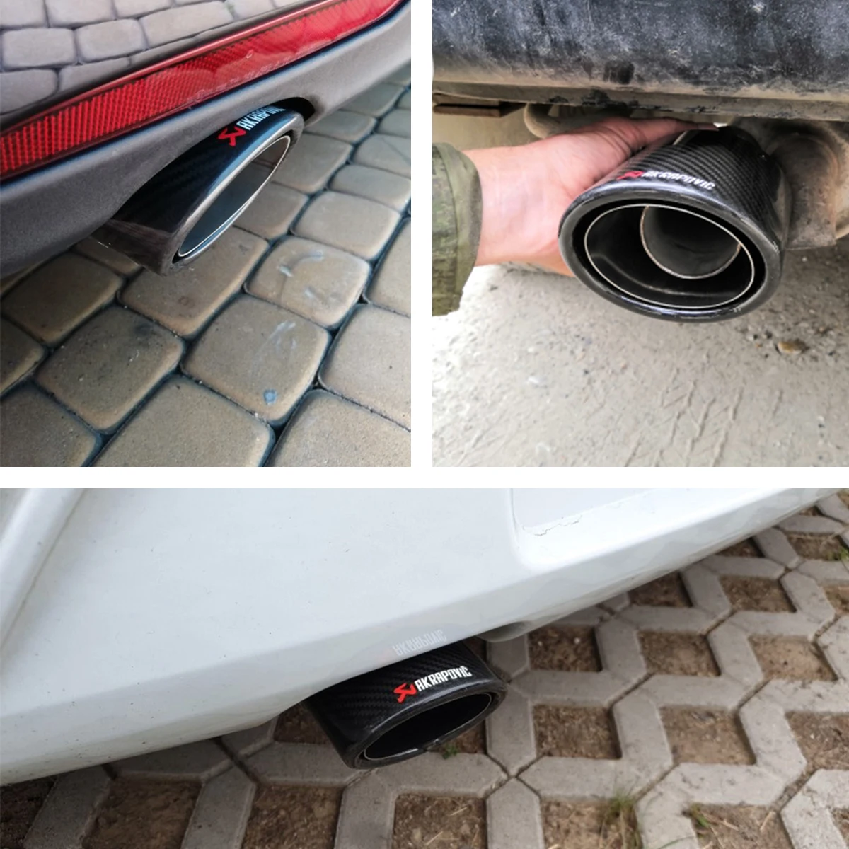 1 шт. Универсальный Овальный Наклонный Akrapovic углеродное волокно выхлопной трубы