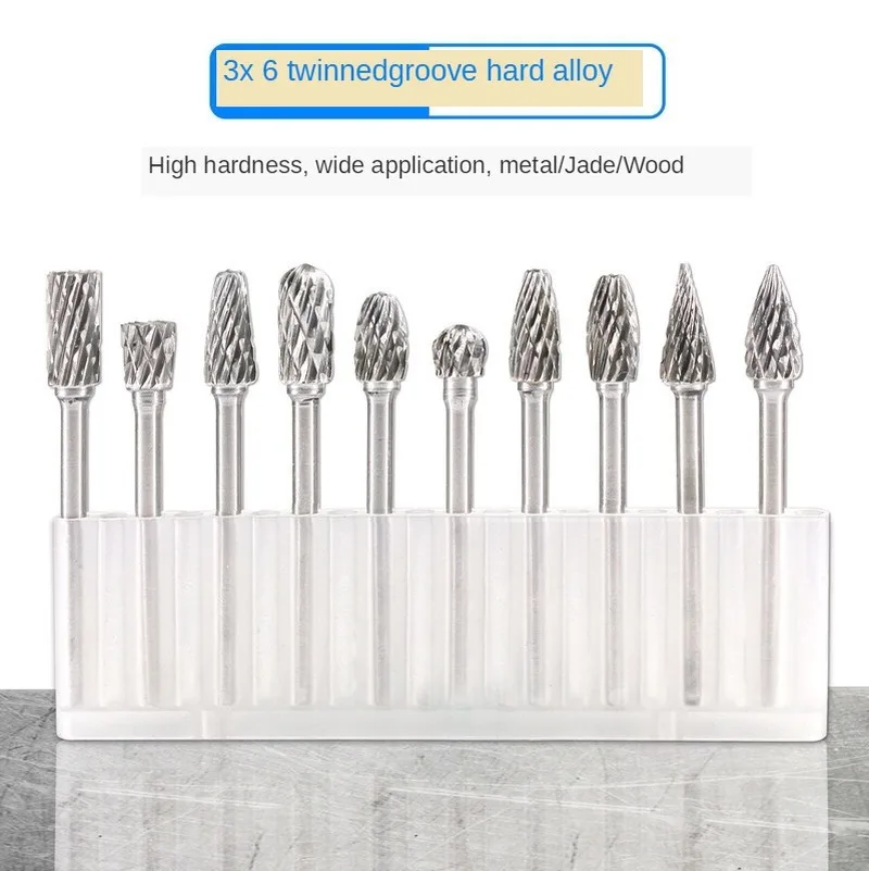 

10pcs Tungsten Carbide Drill Bits for Metal Burr Tungstenio Burs Cnc Milling Cutter Dremel Mini Cone Drill Set Accessories