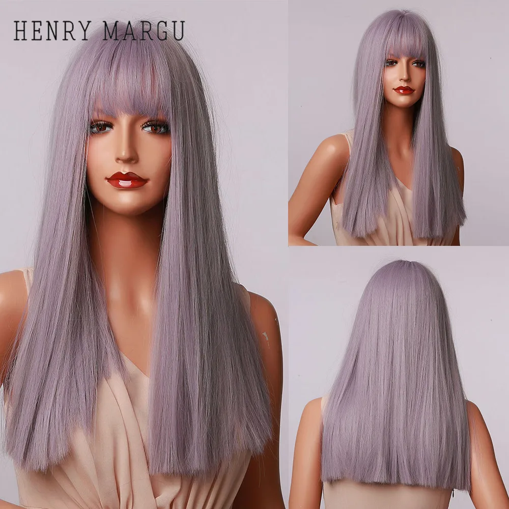 For Sale Purple Wigs Bangs Cosplay-Light Black White Long Synthetic-Hair-Wigs Women Henry Margu wxQKM5MD7nn