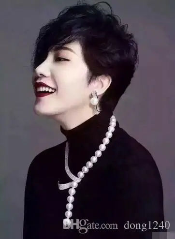

Free Shipping 9-10mm set white pearl necklace and earring