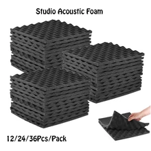 12/24/36pc 30x30cm studio painéis de espuma acústica som espuma à prova de som esponja protetora tratamento absorção à prova de som painel