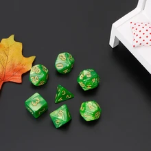 7 pezzi dadi poliedrici numeri d'oro per Dragon Pathfinder D20 D12 2xD10 D8 D6 D4 H4GF