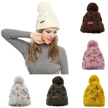 Зимние шапки для женщин, вязанная шапка с хвостиком, теплая шерстяная шапка с помпонами, Женская утолщенная шапка Skullies bonnet femme hiver