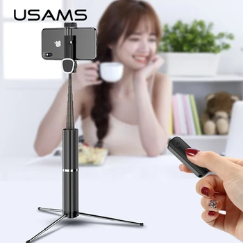 

USAMS 3 in 1 Wireless Bluetooth Selfie Stick Mini Selfie Tripod with Remote Control For iPhone 11 X XS 8 7 6s Portable Monopod