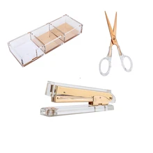 Акриловый Золотой степлер 1) Scissors1 акриловый тройной Настольный сортировщик настольная канцелярская серия