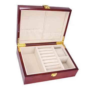 

Wooden Cufflinks Ring Earring Jewelry Display Box Case Storage Organizer
