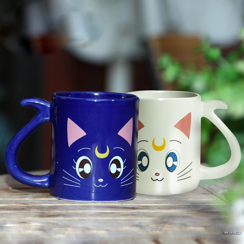 2 шт. керамическая кофейная кружка с мультяшным котом Сейлор Мун | Тематическая