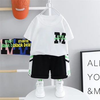 

HYLKIDHUOSE 2020 Summer Baby Boys Clothing Sets Toddler Infant Shorts Sleeve T Shirt Shorts Children Kids Vacation Clothing