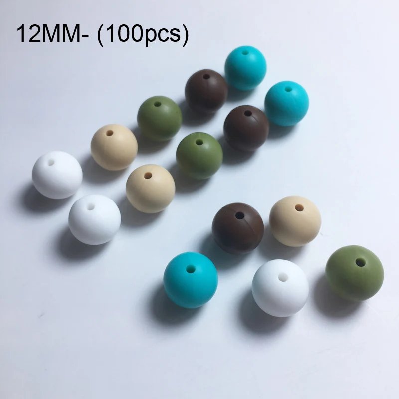 size 12MM Candy H 100 шт силиконовые бусины 15 мм/12 мм/10 мм/20 мм, экологически чистые сенсорные Прорезыватели зубов, ожерелье, пищевая игрушка, игрушки для детей, прорезыватель BPA Safe - Цвет: size 12MM Candy H