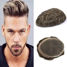 BYMC индийские Волосы remy заменить Для мужчин t Системы Для мужчин s накладки из искусственных волос французская кружевная ткань с полиуретановым парик человеческие волосяные накладки из искусственных волос для Для мужчин