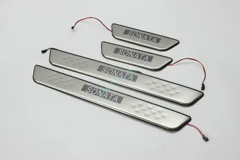 

Stainless Steel Door Sill Scuff Plate Guard Sills Protector Trim For Hyundai 9th Sonata