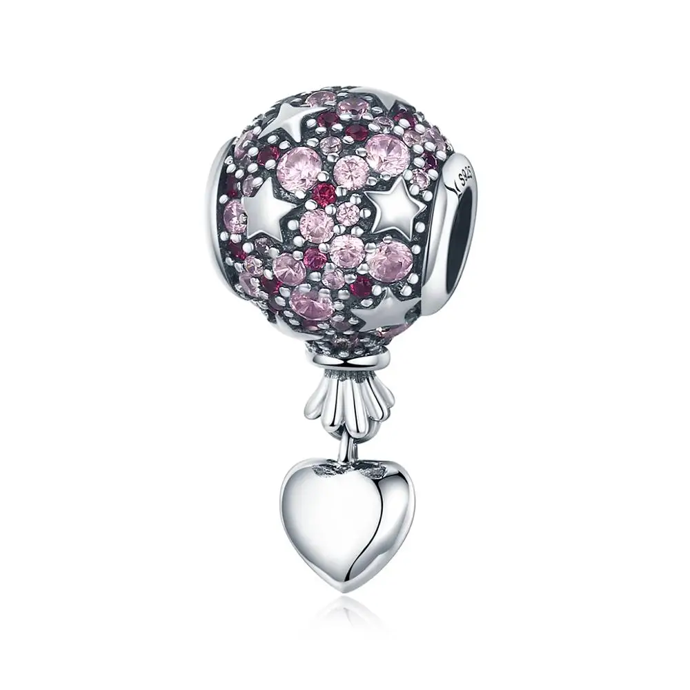 Fashion Cryatal 925 Sterling Silver Romantic Love Balloon Hot Air Pendant Charm fit Bracelet Necklace Jewelry Gift SCC517 | Украшения и