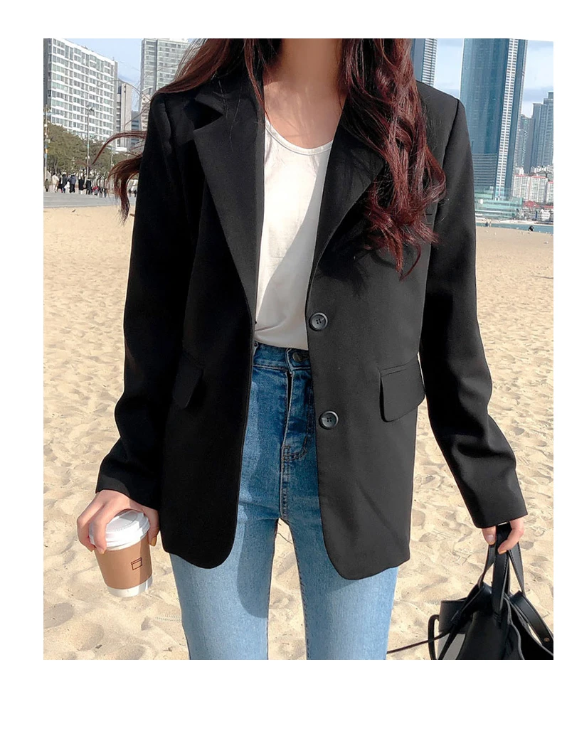 Women Office Lady Wear Suit Blazer Solid Casual Single Breasted Coat Jacket Long Sleeve Notched Collar fishion Blazers