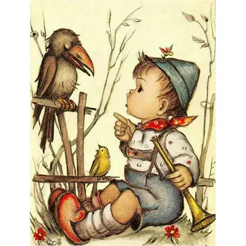 

5D Diamond Mosaic Kits Diy Diamond Painting Cross Stitch crow full square Diamond Embroidery Cartoon boy picture Fashion crafts