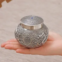 Стерлинговое Серебро чайные банки Longfeng Chengxiang чайные банки Ретро домашний бутик Герметичные банки чайные аксессуары